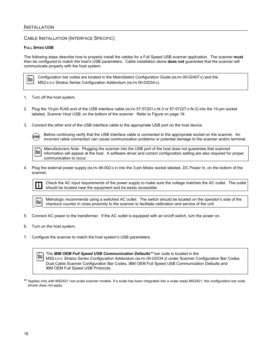 Full speed usb | Metrologic Instruments MS2421 User Manual | Page 22 / 66