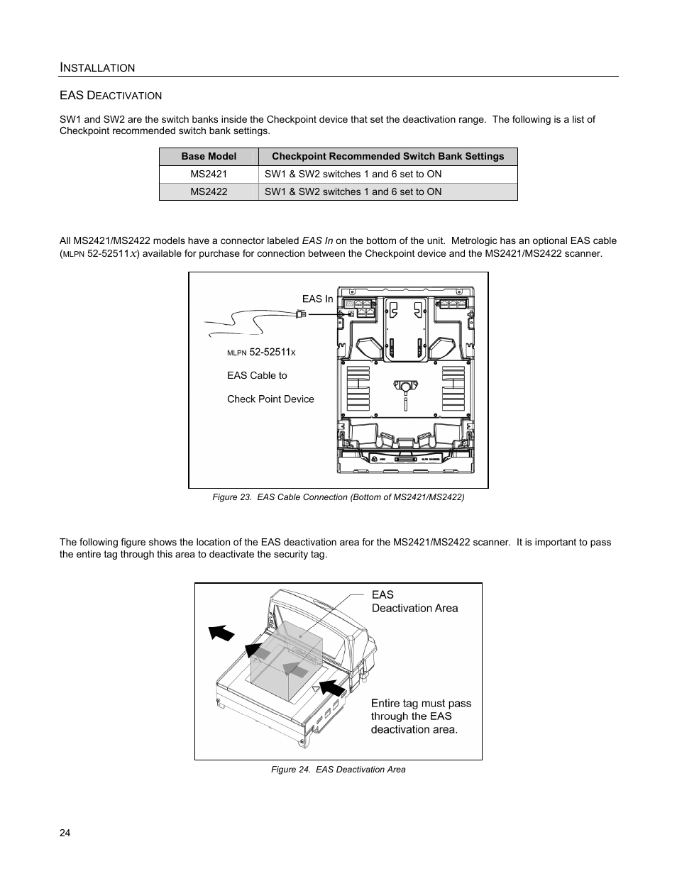 Eas deactivation | Metrologic Instruments MS2421 User Manual | Page 28 / 66