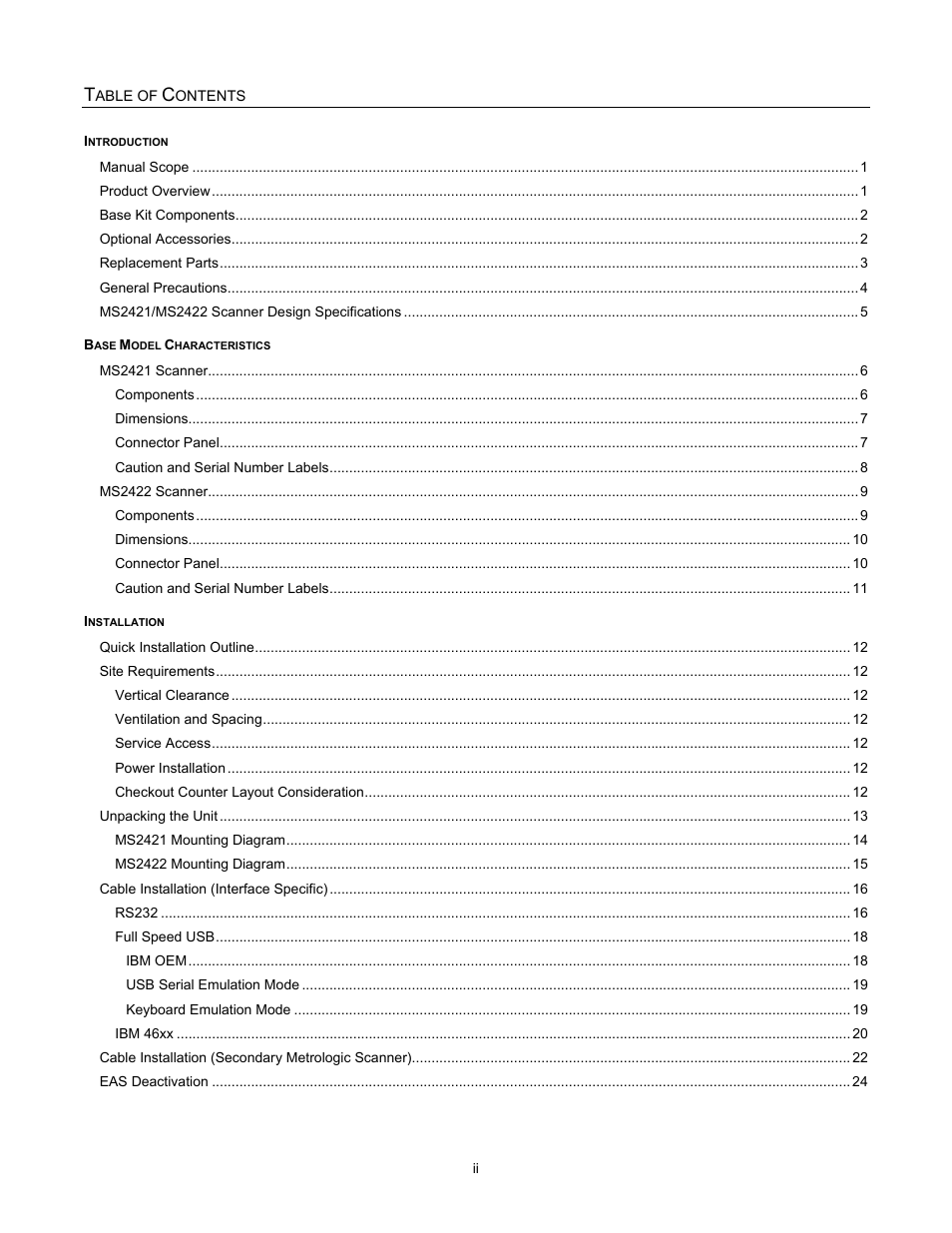 Metrologic Instruments MS2421 User Manual | Page 3 / 66