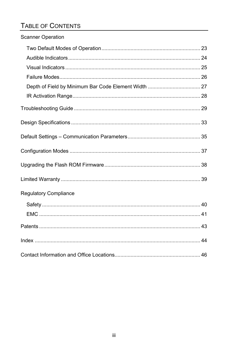 Metrologic Instruments FocusBT MS1633 User Manual | Page 4 / 52