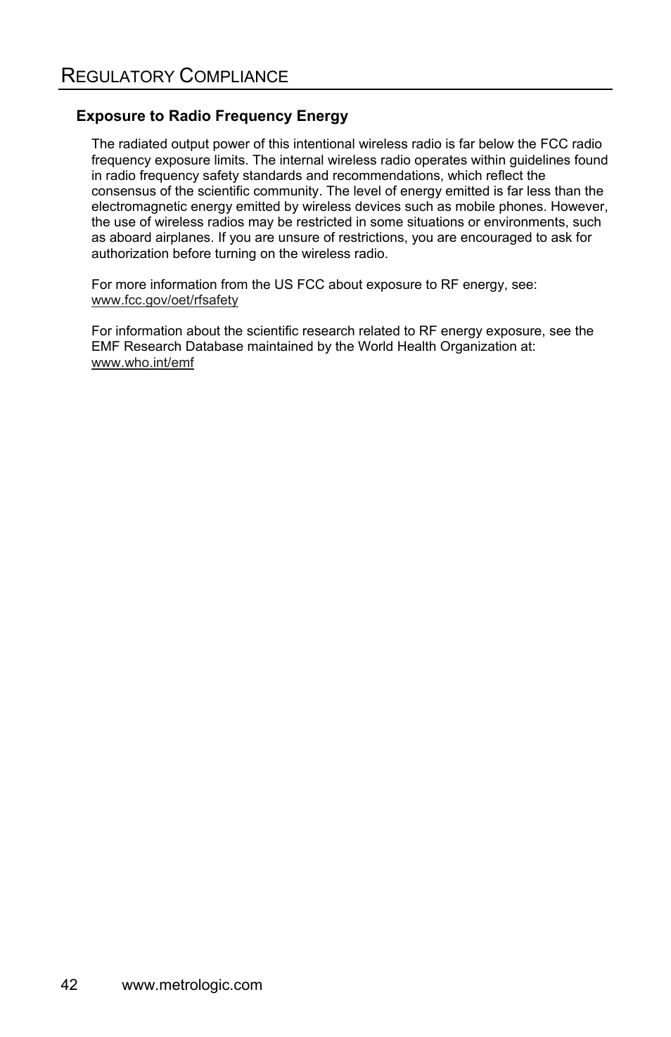 Metrologic Instruments FocusBT MS1633 User Manual | Page 46 / 52