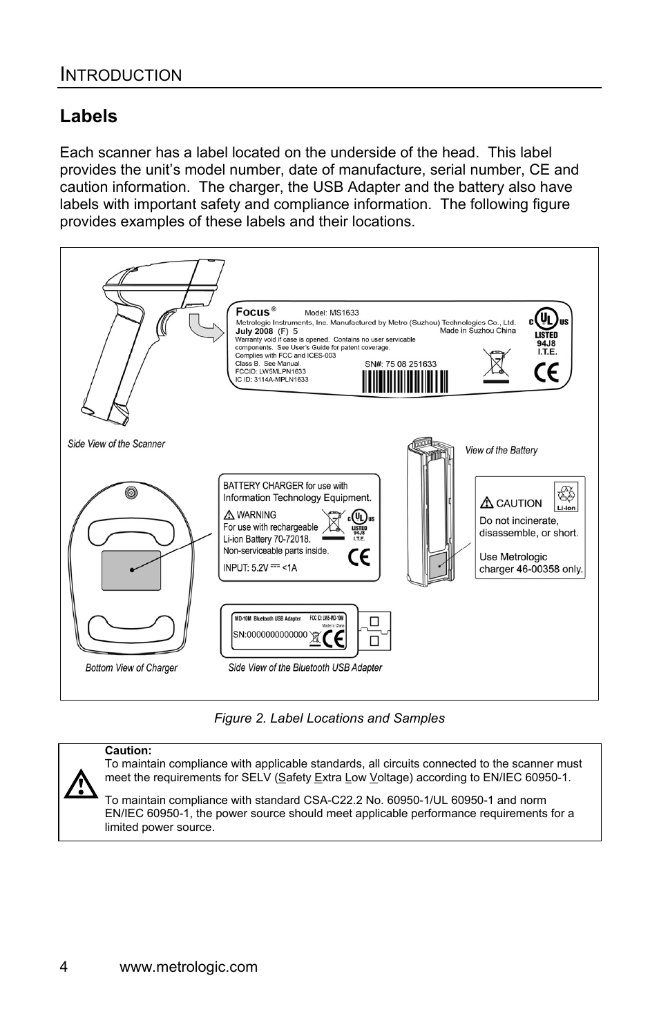 Labels | Metrologic Instruments FocusBT MS1633 User Manual | Page 8 / 52