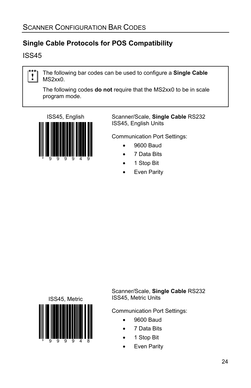 Iss45, Single cable protocols for pos compatibility | Metrologic Instruments Stratos MS2xxx Series User Manual | Page 29 / 88