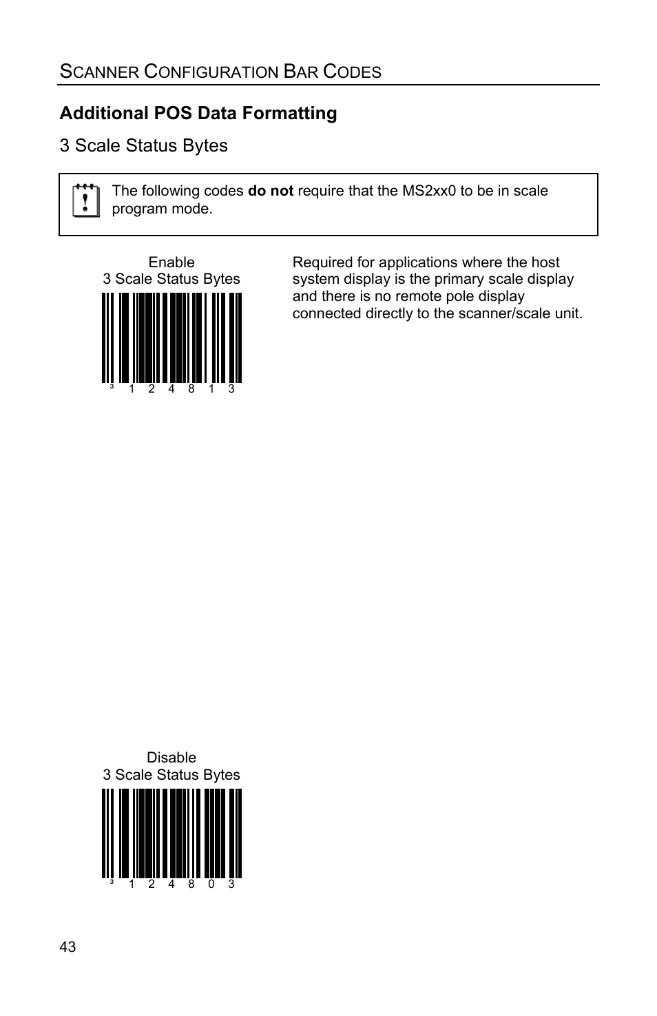 3 scale status bytes, Additional pos data formatting | Metrologic Instruments Stratos MS2xxx Series User Manual | Page 48 / 88