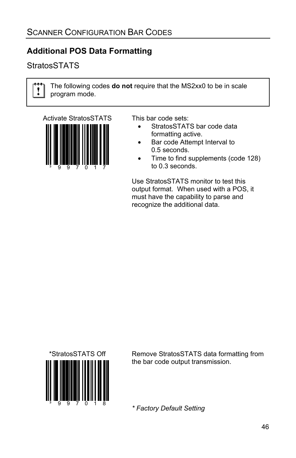 Stratosstats, Additional pos data formatting | Metrologic Instruments Stratos MS2xxx Series User Manual | Page 51 / 88