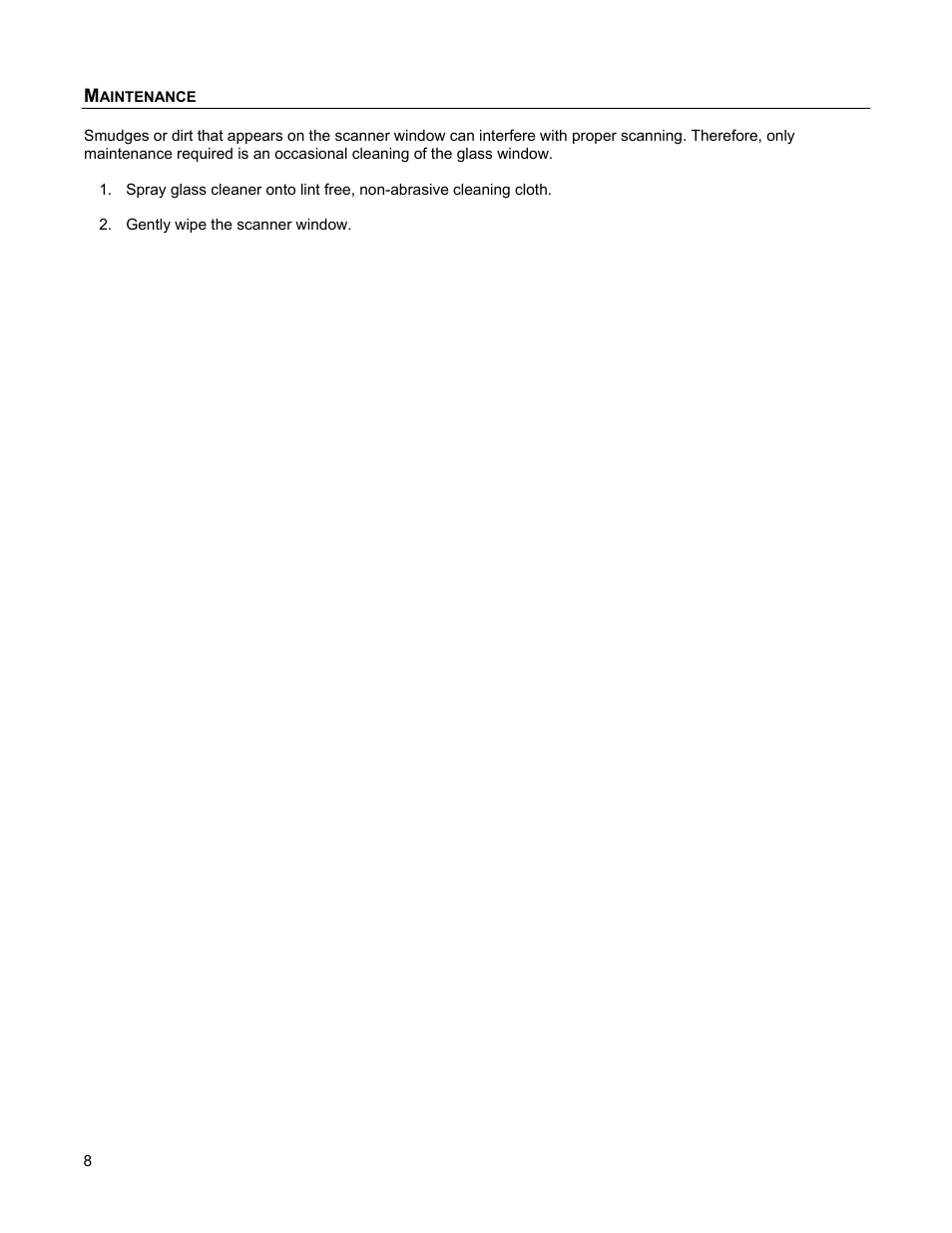 Maintenance | Metrologic Instruments 1070 User Manual | Page 12 / 21