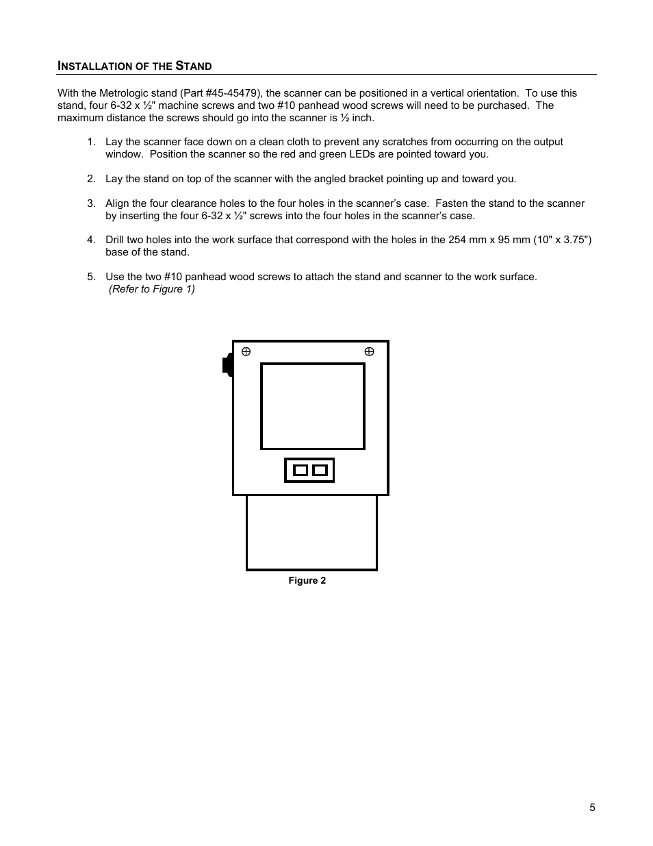 Installation of the stand | Metrologic Instruments 1070 User Manual | Page 9 / 21