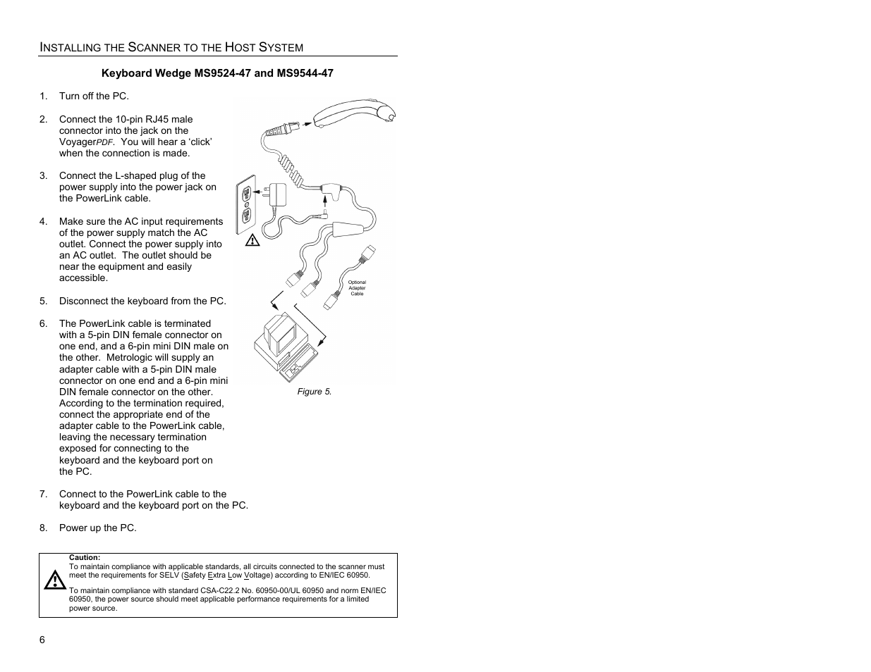 Keyboard wedge ms9524-47 and ms9544-47 | Metrologic Instruments MS9524 User Manual | Page 10 / 56