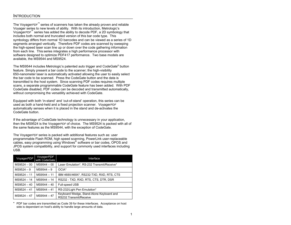 Introduction | Metrologic Instruments MS9524 User Manual | Page 5 / 56