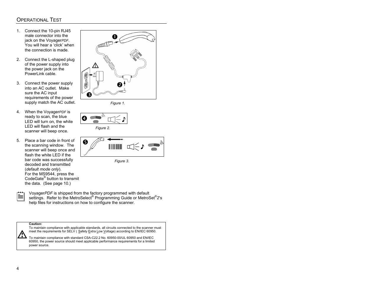Operational test, Operation test | Metrologic Instruments MS9524 User Manual | Page 8 / 56