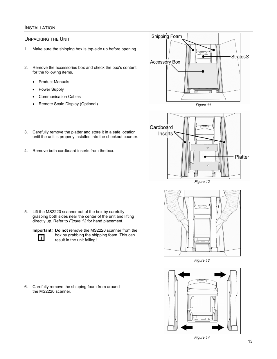 Unpacking the unit | Metrologic Instruments StratosS MS2220 User Manual | Page 19 / 86