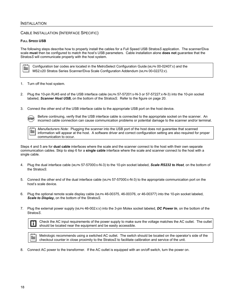 Full speed usb | Metrologic Instruments StratosS MS2220 User Manual | Page 24 / 86