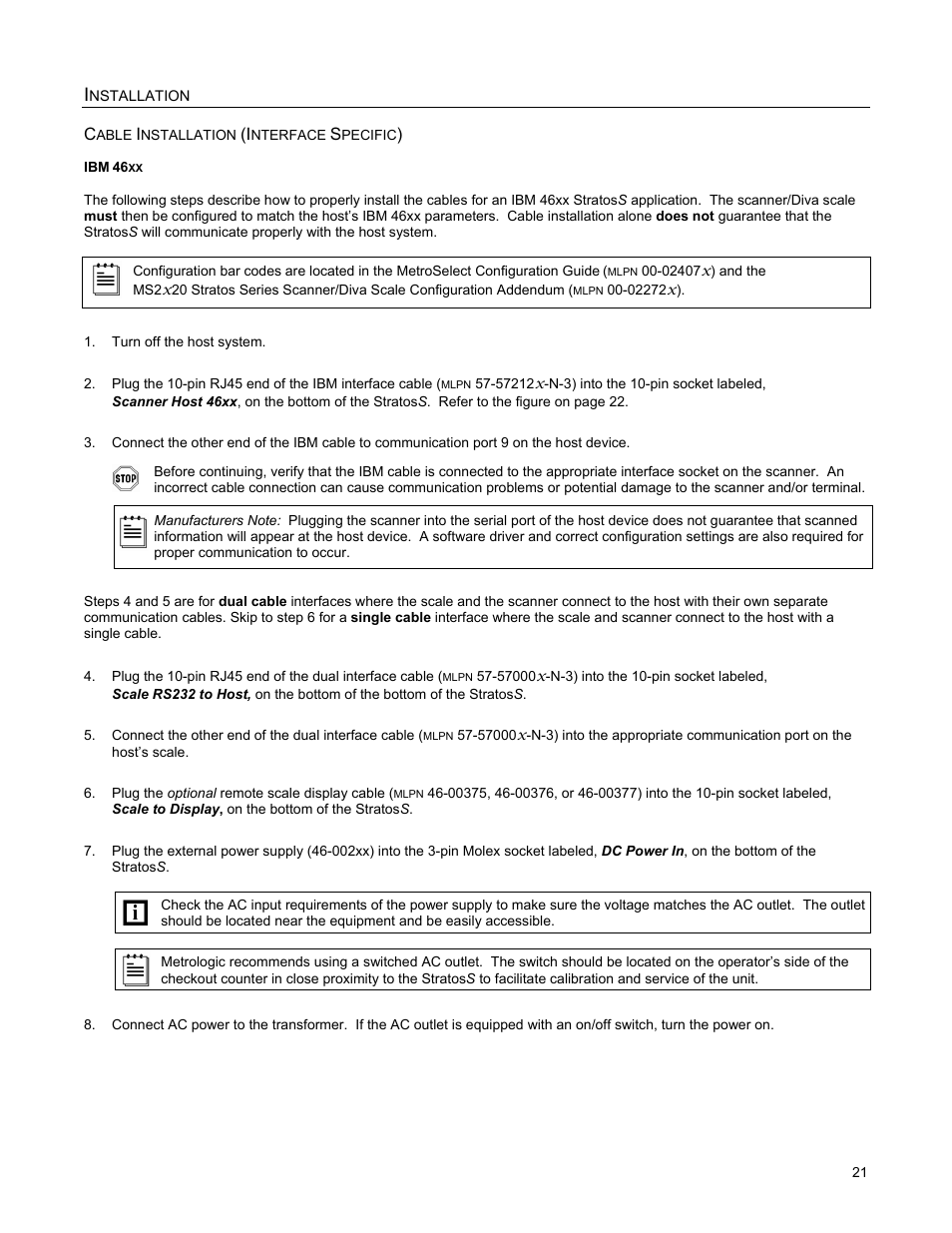 Ibm 46xx | Metrologic Instruments StratosS MS2220 User Manual | Page 27 / 86