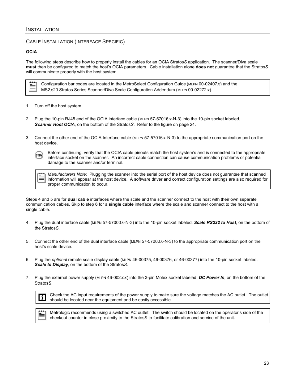 Ocia | Metrologic Instruments StratosS MS2220 User Manual | Page 29 / 86