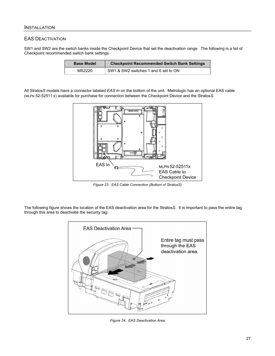 Eas deactivation | Metrologic Instruments StratosS MS2220 User Manual | Page 33 / 86