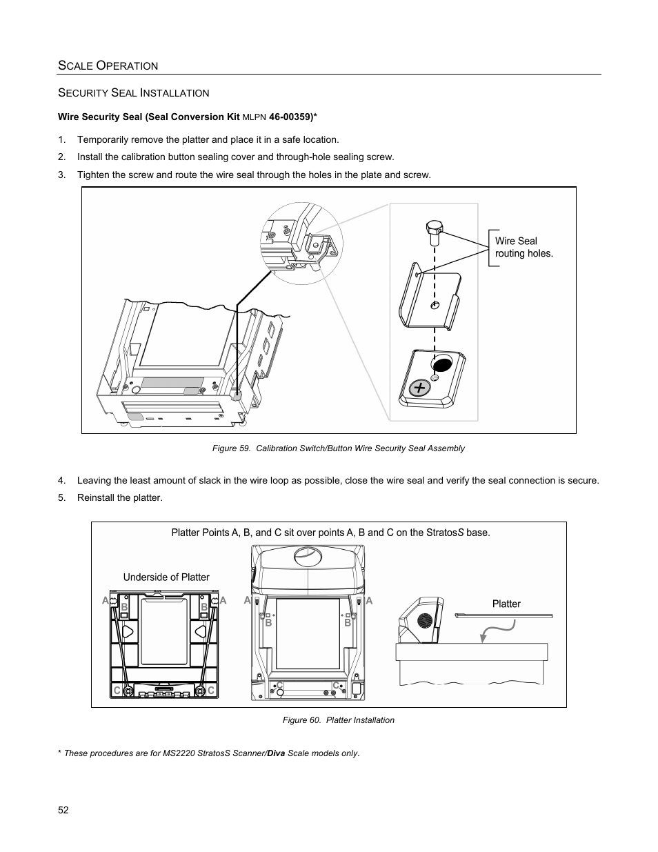 Wire security seal, Wire security seal (conversion kit 46-00359) | Metrologic Instruments StratosS MS2220 User Manual | Page 58 / 86