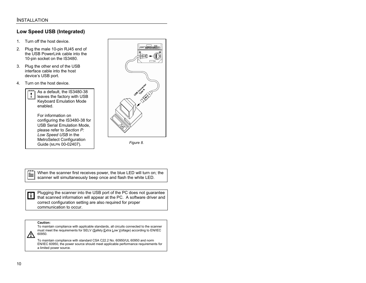 Low speed usb (integrated) | Metrologic Instruments QUANTUME IS3480 User Manual | Page 14 / 56