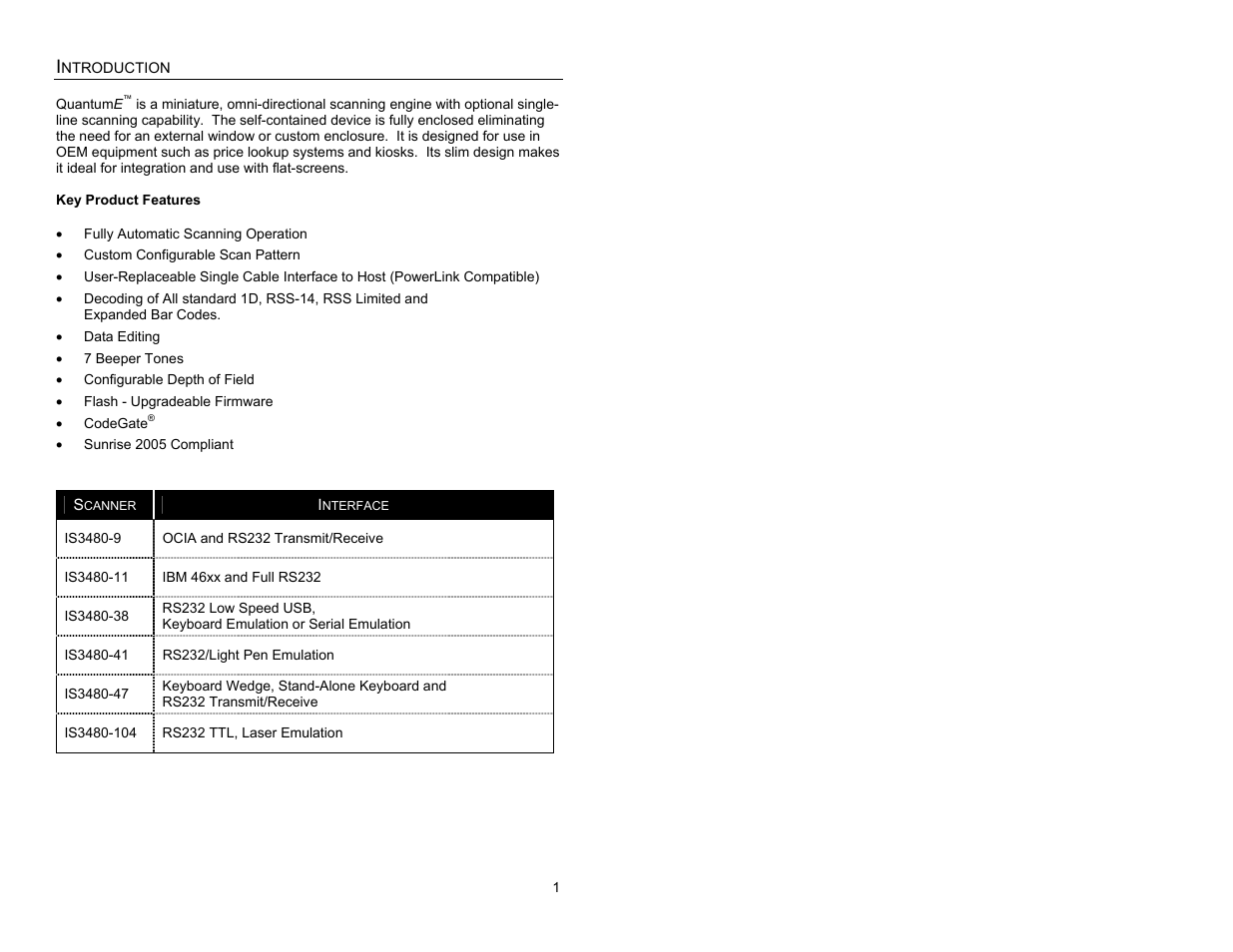 Introduction, Product overview | Metrologic Instruments QUANTUME IS3480 User Manual | Page 5 / 56