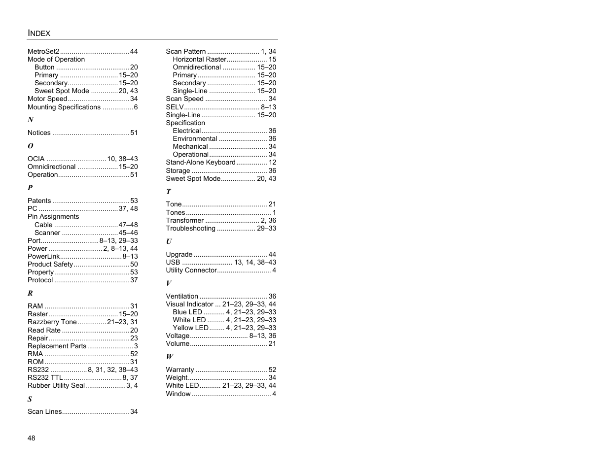 Metrologic Instruments QUANTUME IS3480 User Manual | Page 52 / 56
