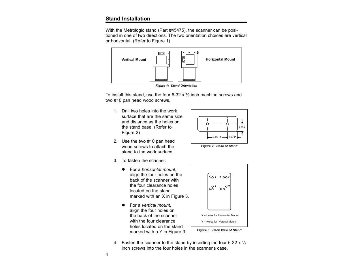 Stand installation | Metrologic Instruments TECH 7 User Manual | Page 8 / 32