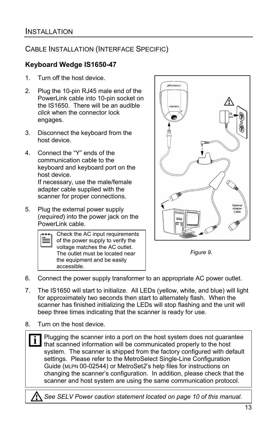 Keyboard wedge (is1650-47), Keyboard wedge is1650-47 | Metrologic Instruments FOCUSE IS1650 User Manual | Page 17 / 52