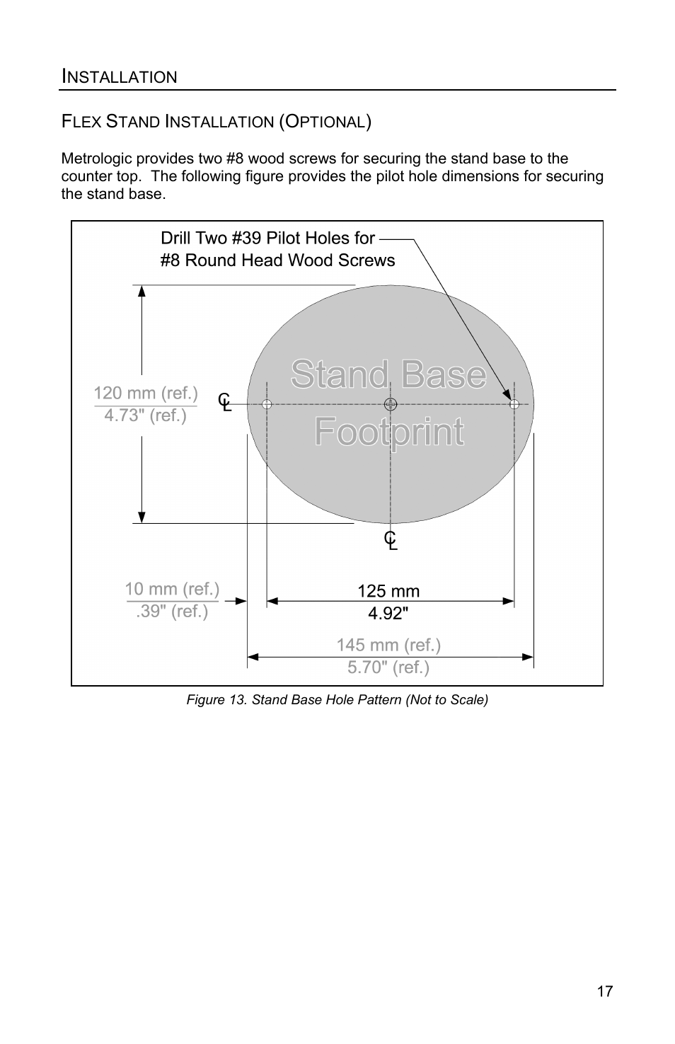 Flex stand installation (optional), Flex stand installation | Metrologic Instruments FOCUSE IS1650 User Manual | Page 21 / 52