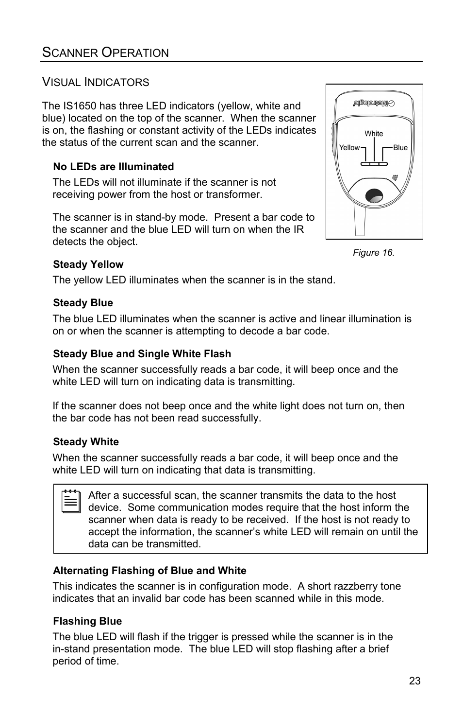 Visual indicators | Metrologic Instruments FOCUSE IS1650 User Manual | Page 27 / 52