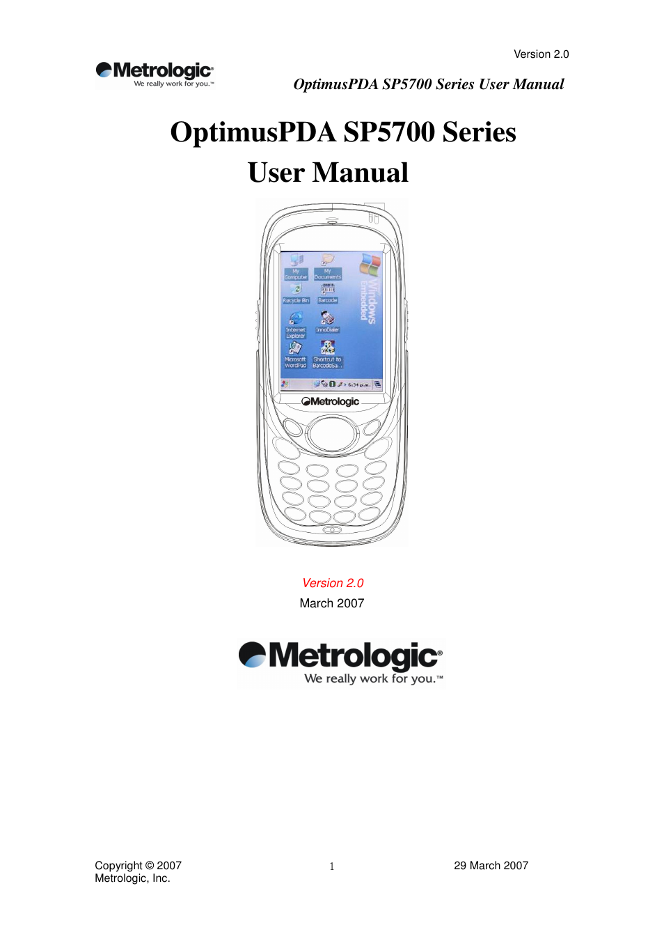 Metrologic Instruments SP5700 Series User Manual | 67 pages