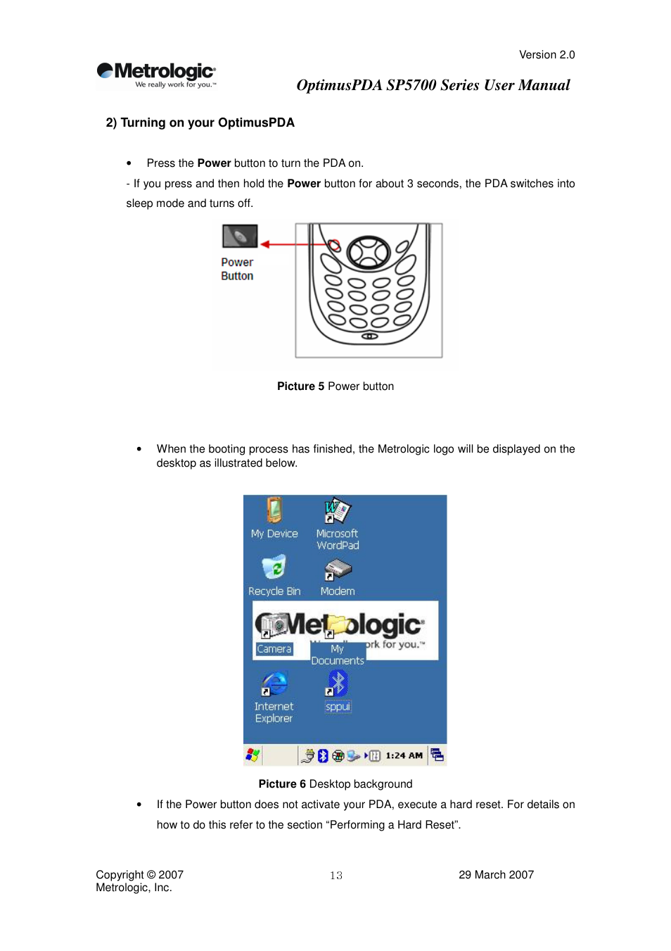 Optimuspda sp5700 series user manual | Metrologic Instruments SP5700 Series User Manual | Page 13 / 67