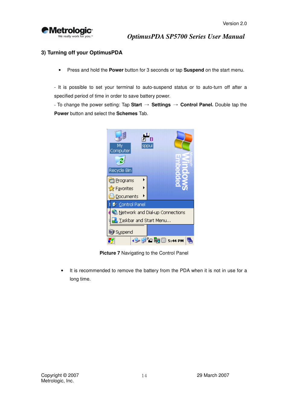 Optimuspda sp5700 series user manual | Metrologic Instruments SP5700 Series User Manual | Page 14 / 67