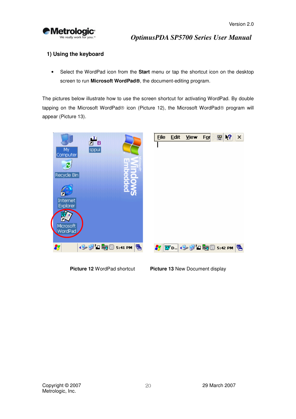 Optimuspda sp5700 series user manual | Metrologic Instruments SP5700 Series User Manual | Page 20 / 67