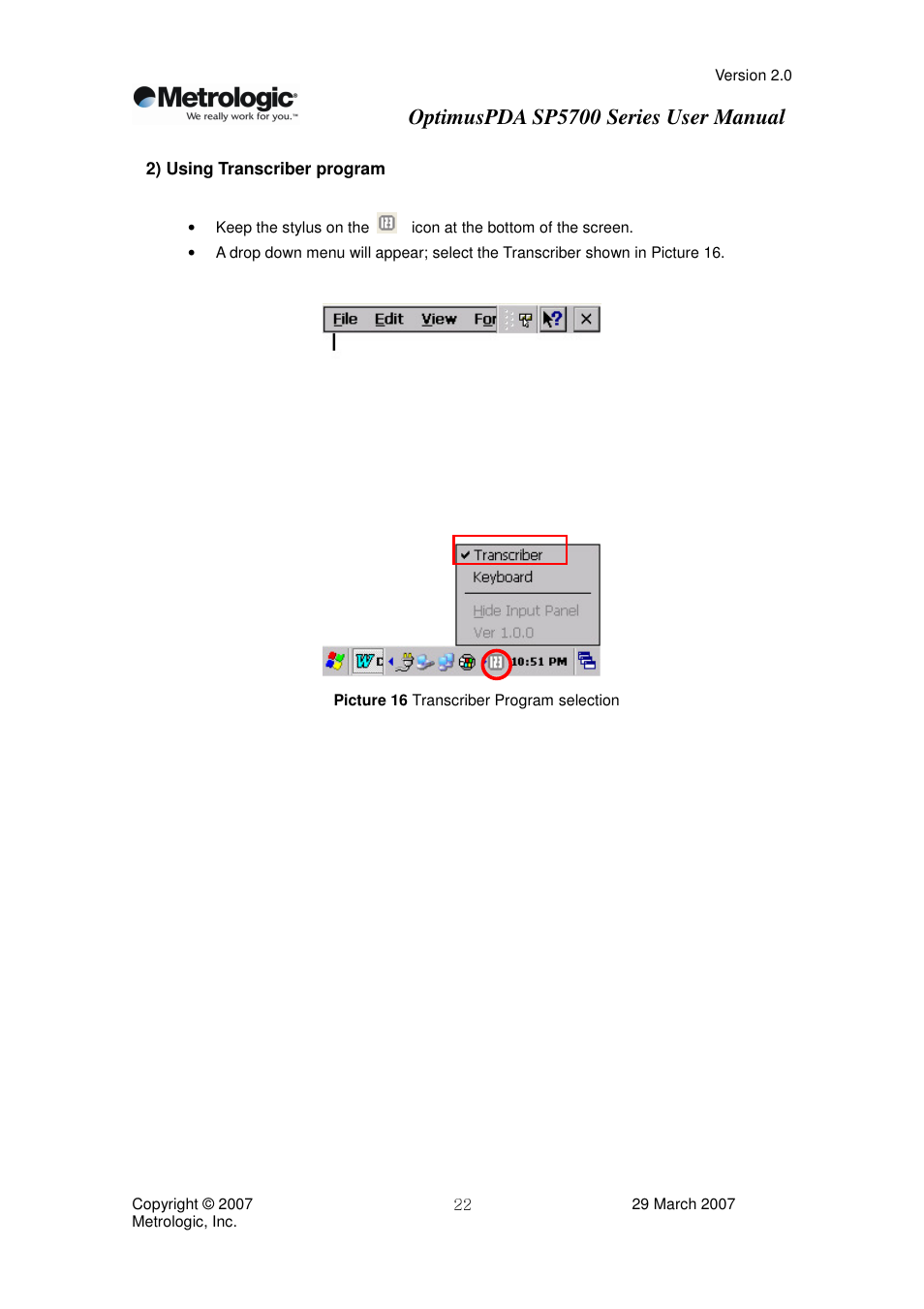 Optimuspda sp5700 series user manual | Metrologic Instruments SP5700 Series User Manual | Page 22 / 67