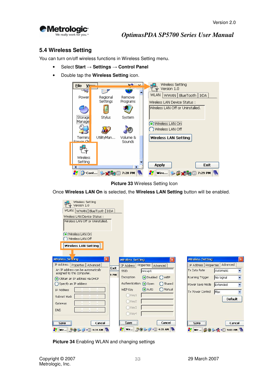 Optimuspda sp5700 series user manual | Metrologic Instruments SP5700 Series User Manual | Page 33 / 67