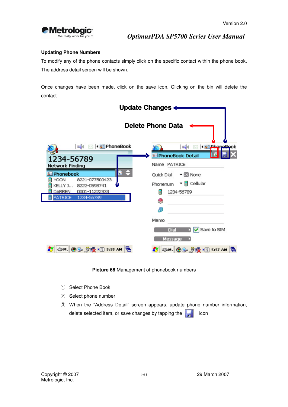 Optimuspda sp5700 series user manual | Metrologic Instruments SP5700 Series User Manual | Page 50 / 67