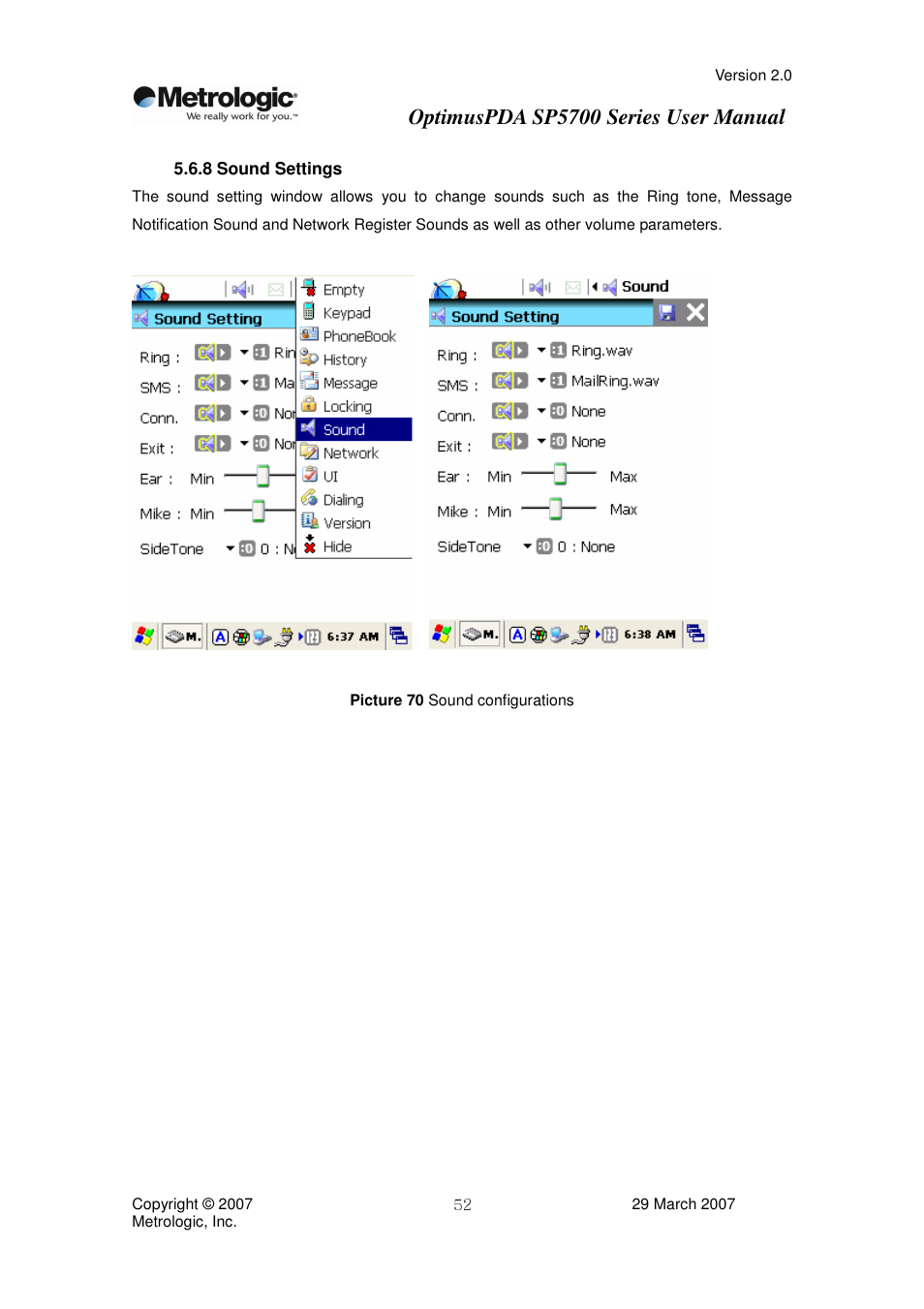 Optimuspda sp5700 series user manual | Metrologic Instruments SP5700 Series User Manual | Page 52 / 67