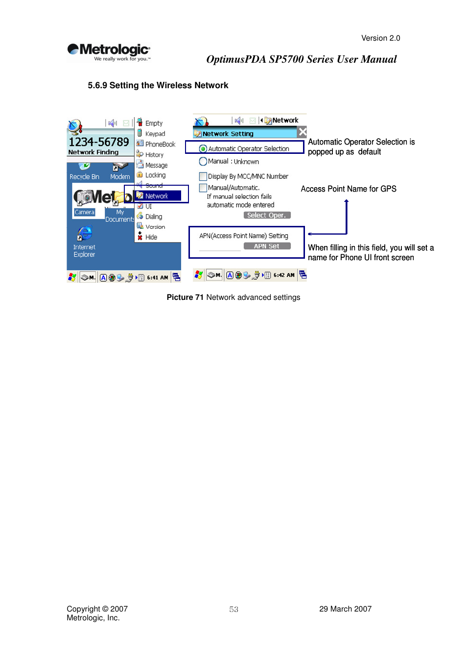 Optimuspda sp5700 series user manual | Metrologic Instruments SP5700 Series User Manual | Page 53 / 67