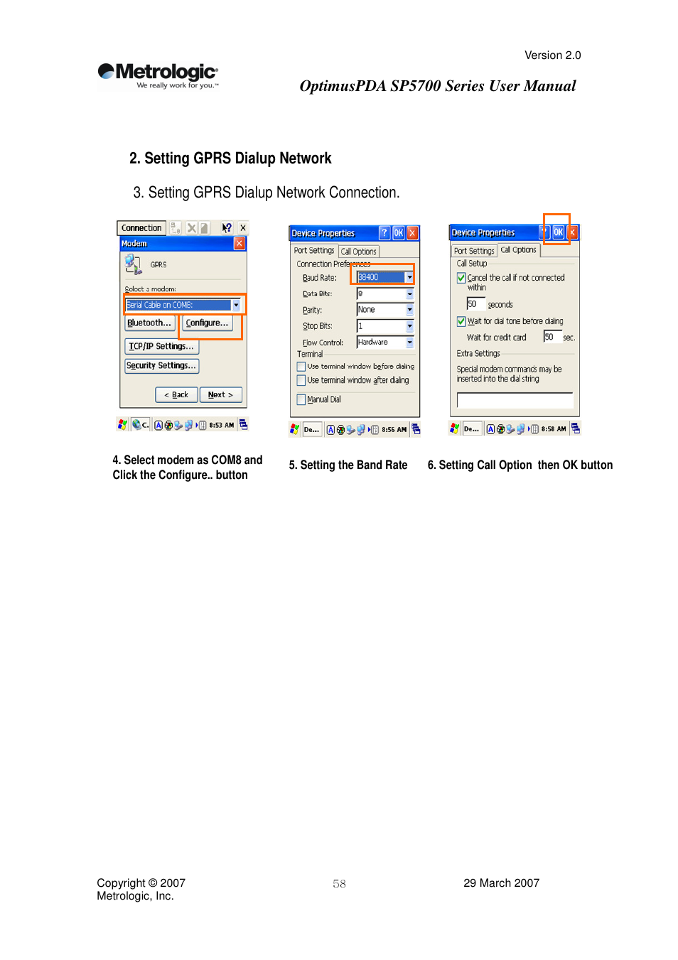 Optimuspda sp5700 series user manual | Metrologic Instruments SP5700 Series User Manual | Page 58 / 67
