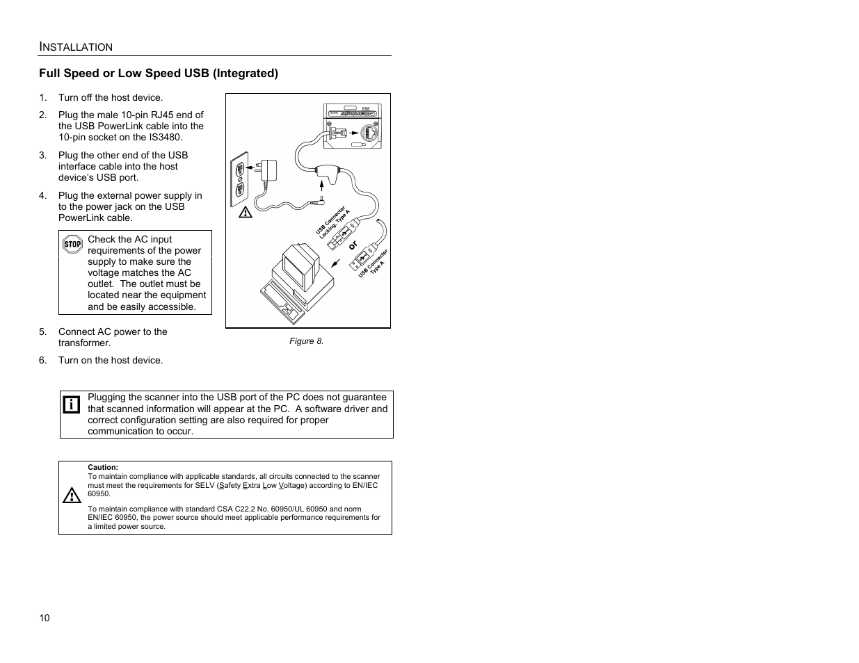 Full speed or low speed usb (integrated) | Metrologic Instruments IS3480-00 User Manual | Page 14 / 56