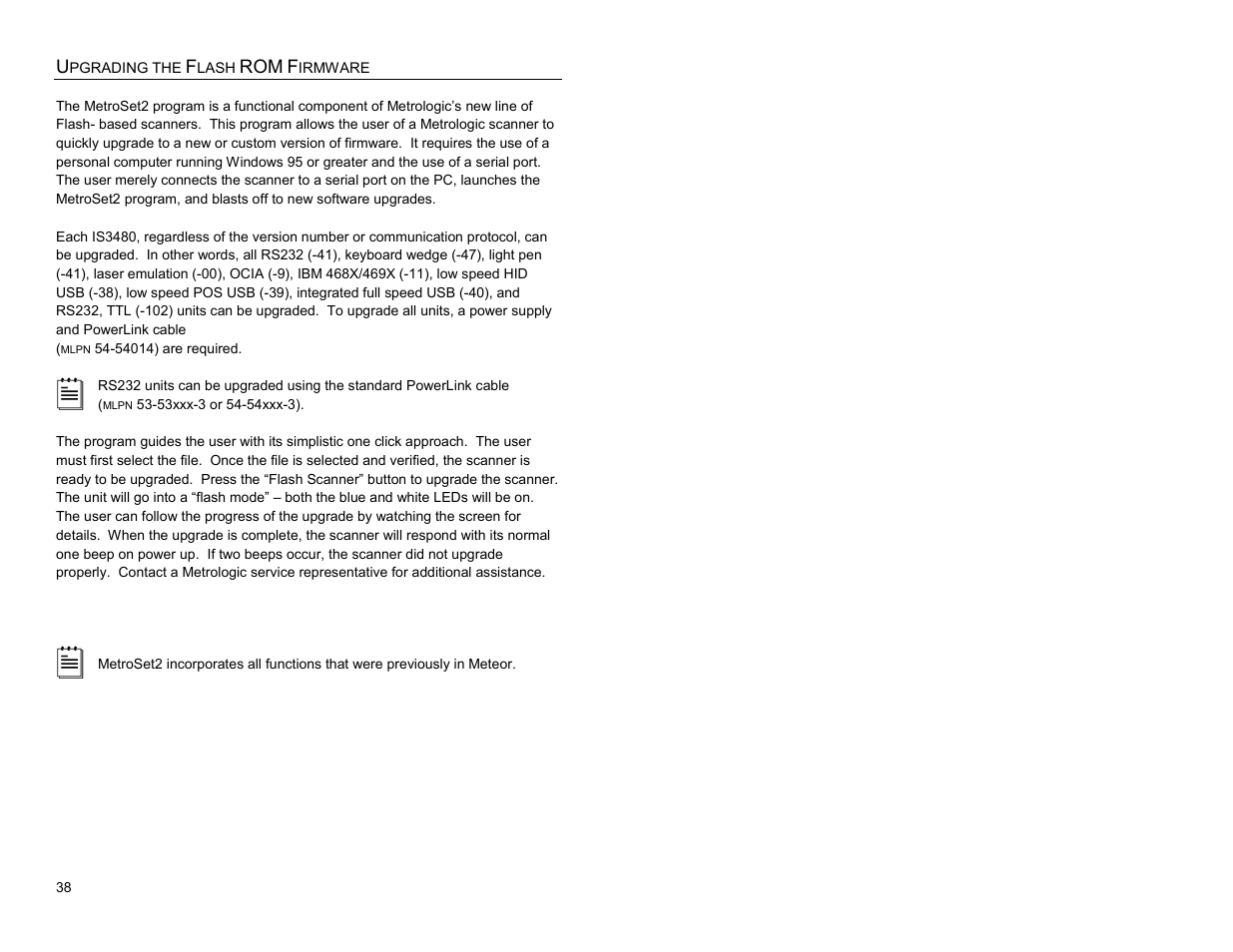 Upgrading the flash rom firmware | Metrologic Instruments IS3480-00 User Manual | Page 42 / 56