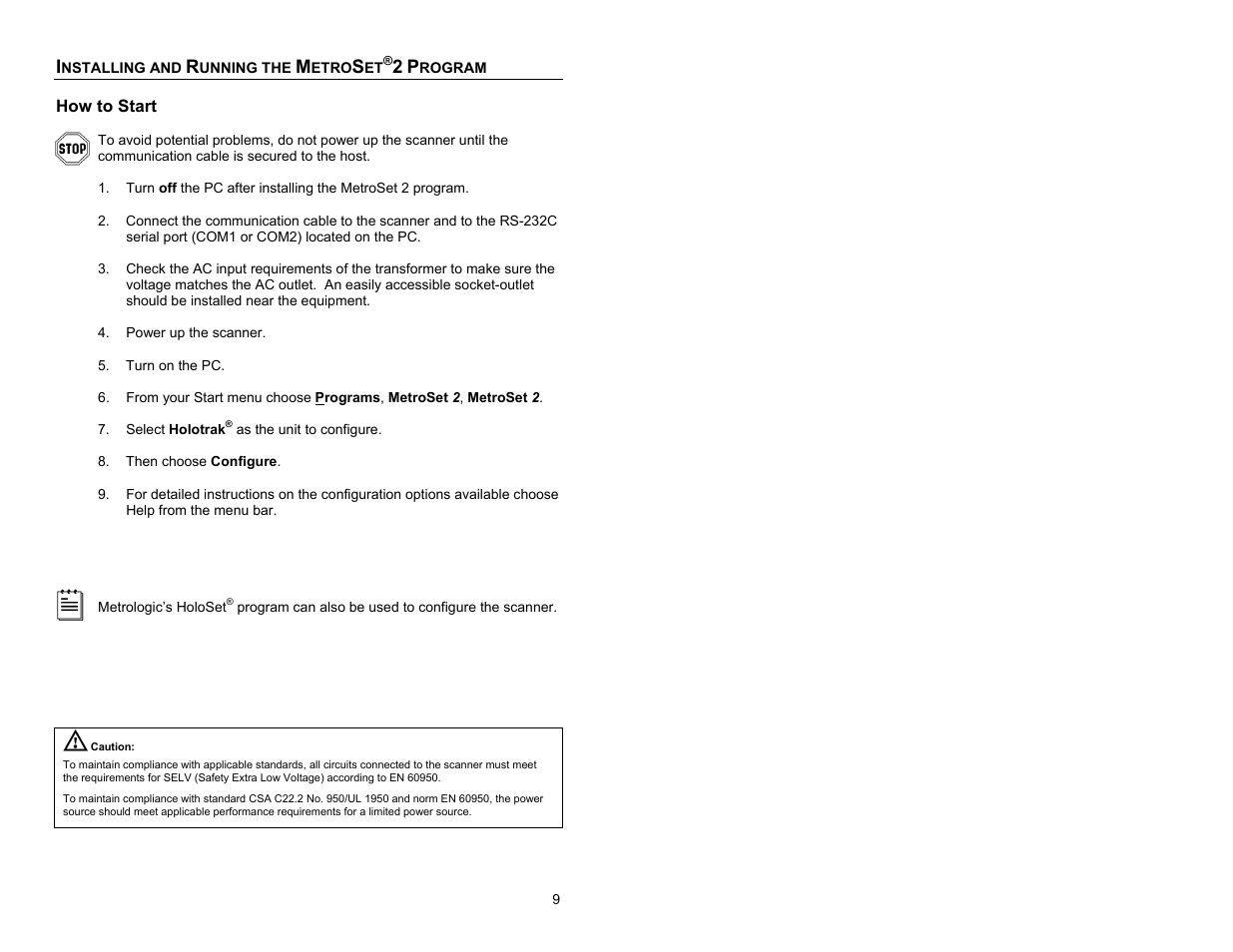 How to start | Metrologic Instruments IS8000 Series User Manual | Page 13 / 40