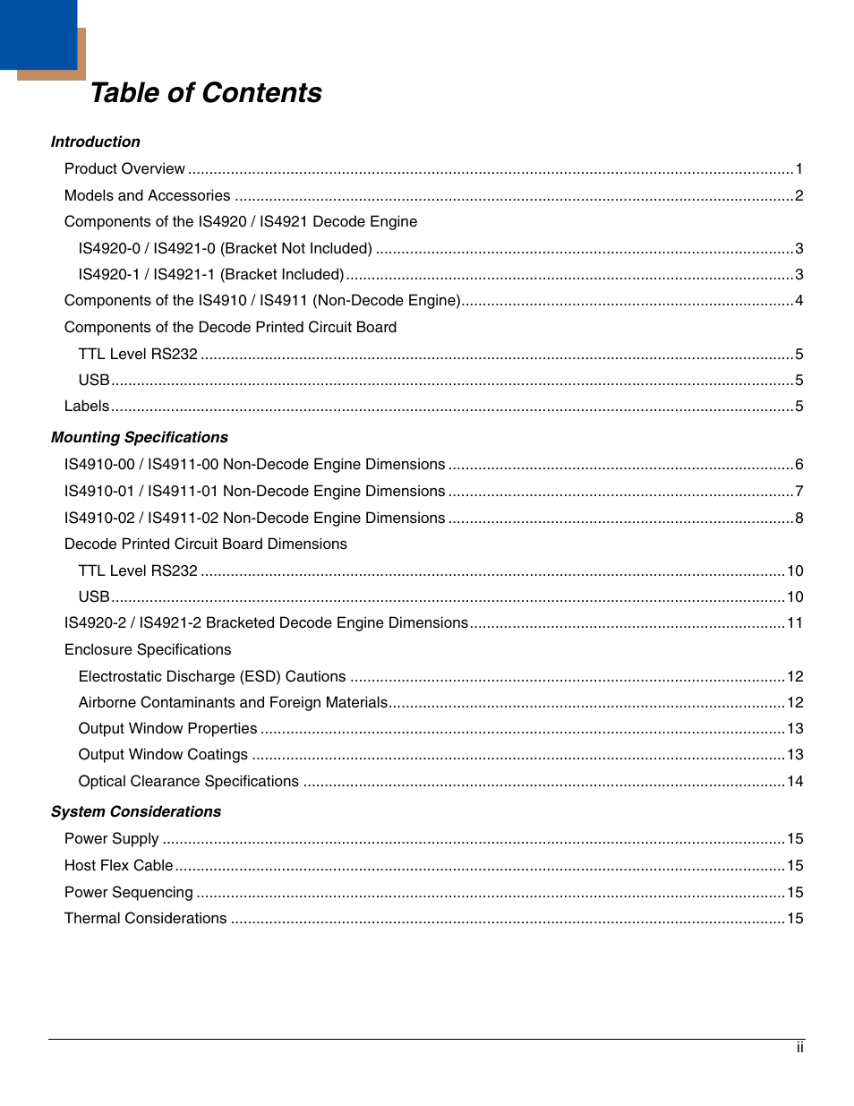 Metrologic Instruments IS4921 User Manual | Page 3 / 61