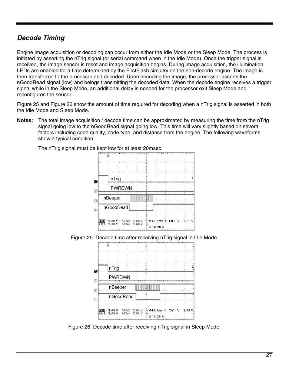 Decode timing | Metrologic Instruments IS4921 User Manual | Page 33 / 61