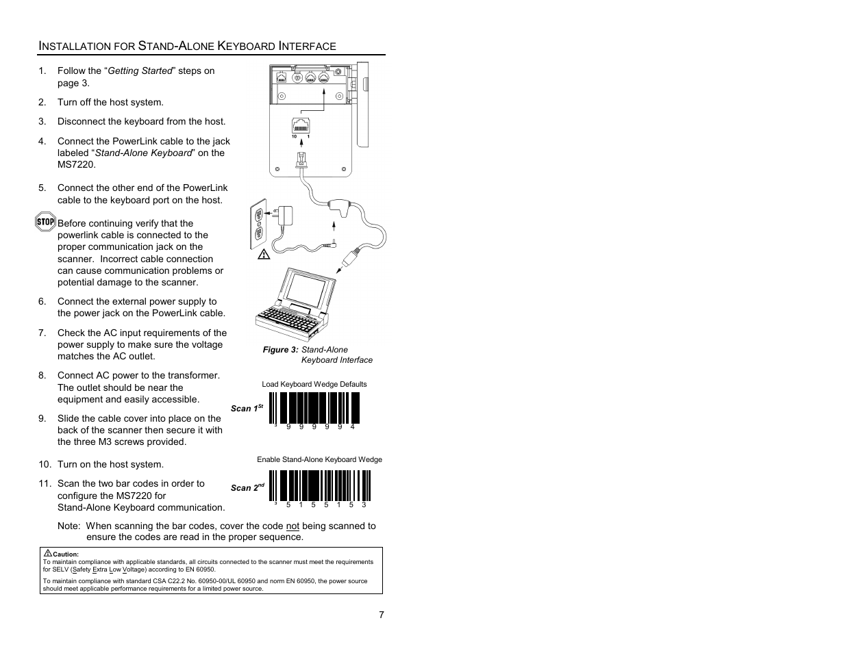 Stand-alone keyboard interface | Metrologic Instruments Laser Scanner User Manual | Page 11 / 56