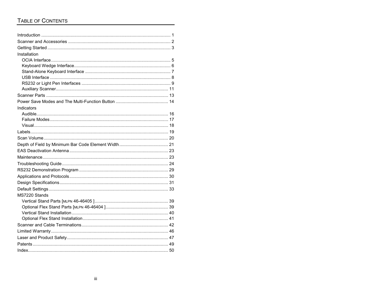 Metrologic Instruments Laser Scanner User Manual | Page 4 / 56