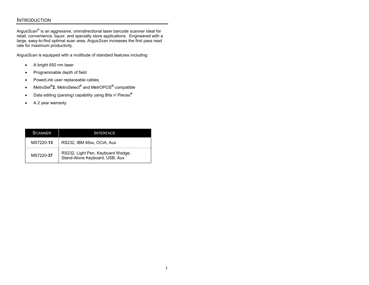 Introduction | Metrologic Instruments Laser Scanner User Manual | Page 5 / 56