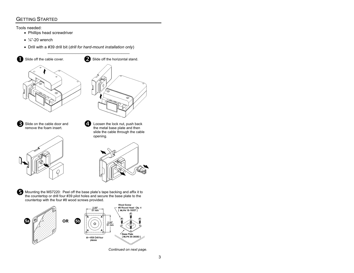Getting started | Metrologic Instruments Laser Scanner User Manual | Page 7 / 56