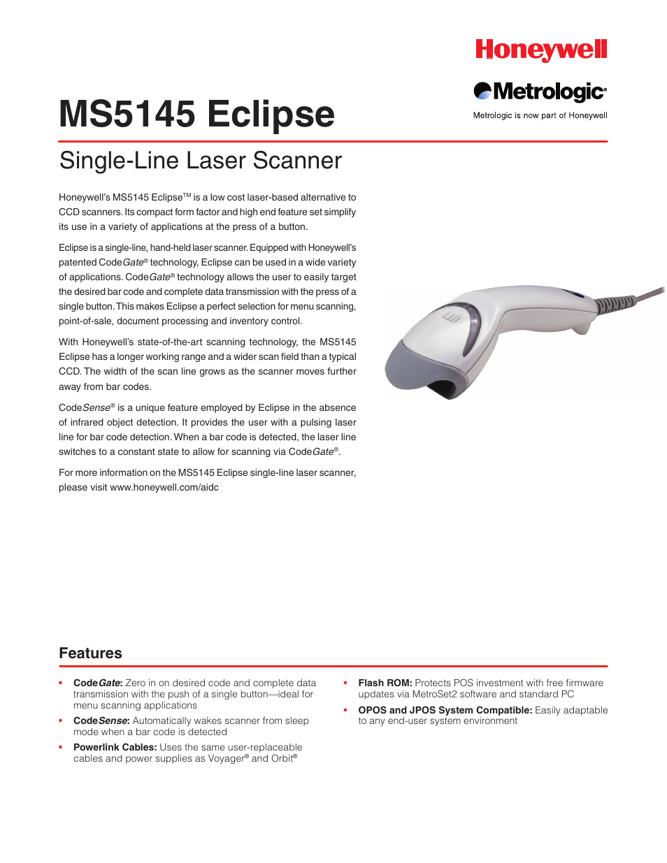 Metrologic Instruments MS 5145 User Manual | 2 pages