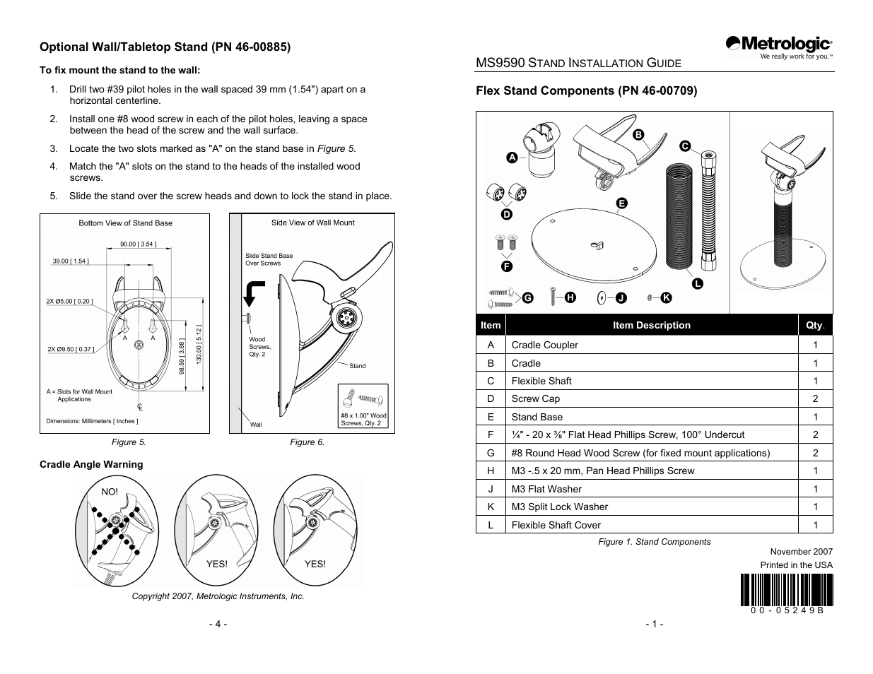 Metrologic Instruments 46-00709 User Manual | 2 pages