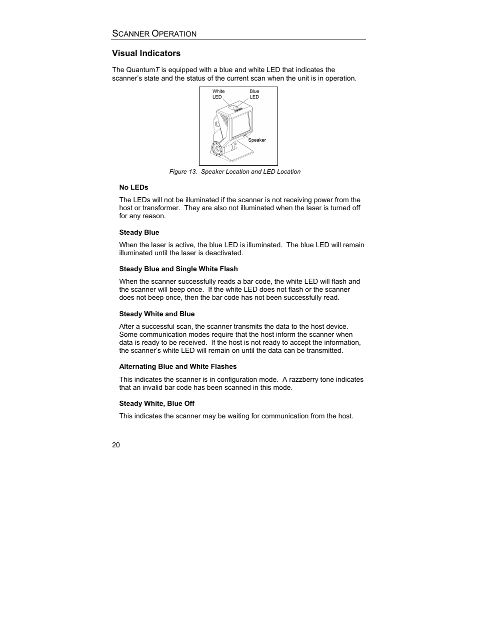 Visual, Visual indicators | Metrologic Instruments MS3580 User Manual | Page 24 / 56