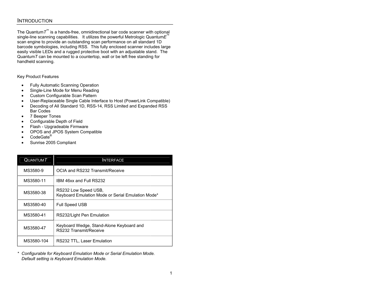 Introduction, Product overview | Metrologic Instruments MS3580 User Manual | Page 5 / 56